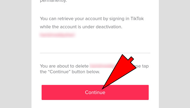 Delete TikTok account