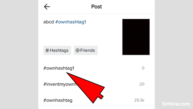 Create own hashtag on tik tok