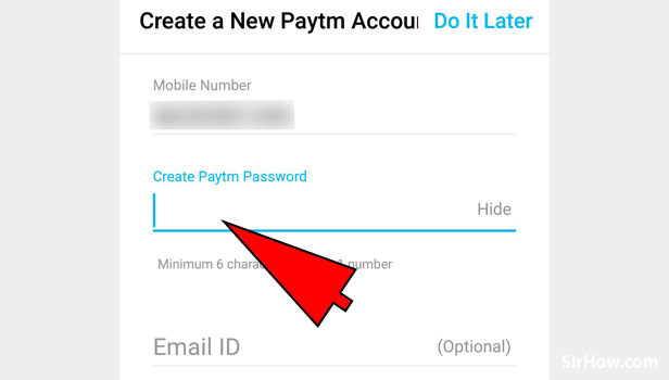 Create a Paytm account