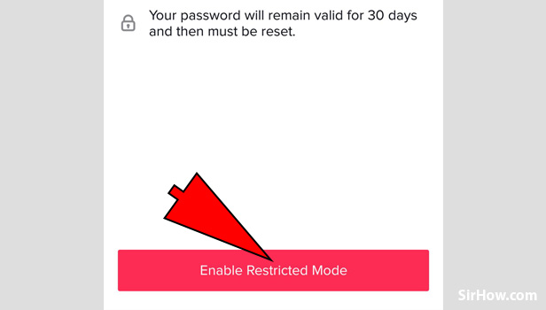 Enable restricted mode on tik tok