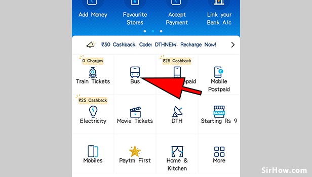 Book bus tickets using paytm app