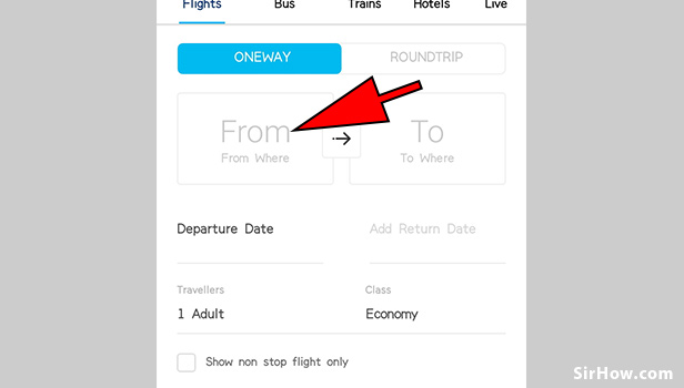 Book flight ticket using paytm app