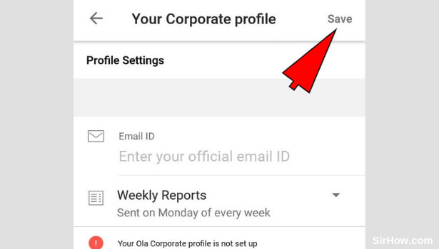 create ola corporate profile