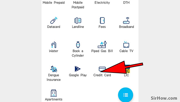 Pay credit card bill thorugh paytm app