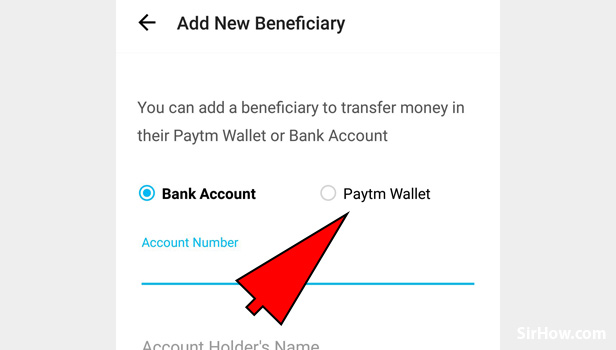 Add beneficiary in Paytm