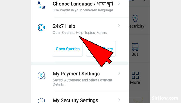 Check helpline number on Paytm App