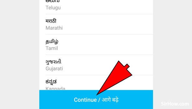 Choose language on Paytm App