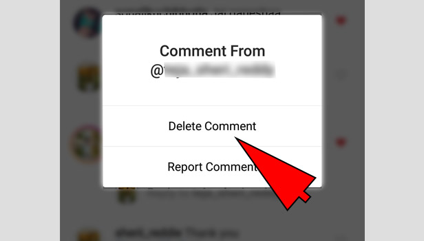 delete comment on Instagram on Android