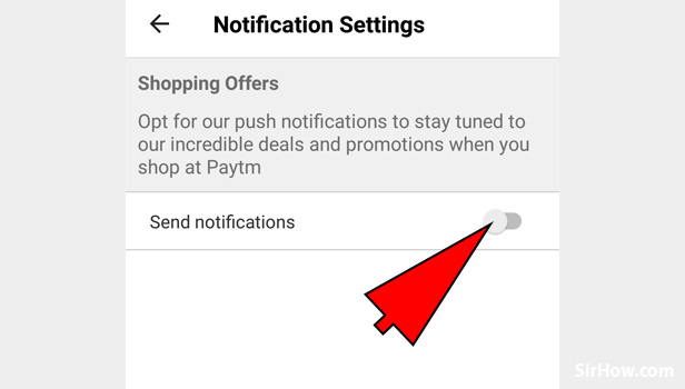 Set notifications in Paytm App