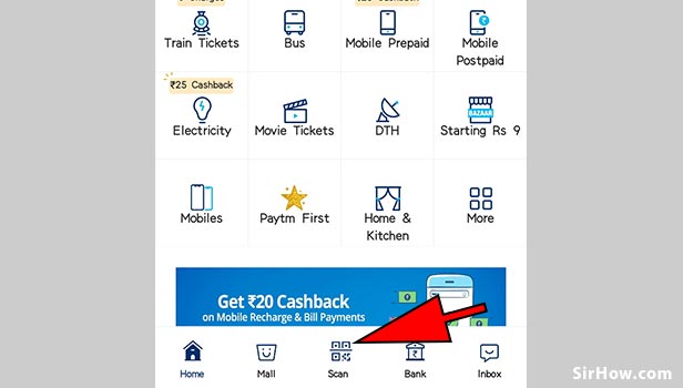 Pay using qr code in paytm app