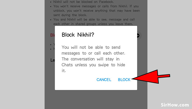 Block someone on messenger