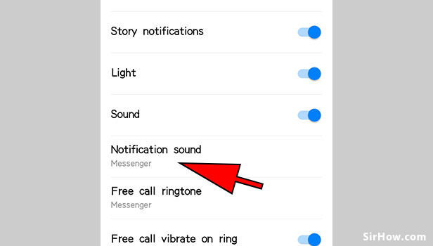 Change notification sound on messenger