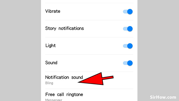 Change notification sound on messenger
