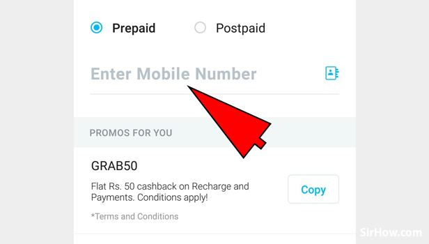 Get free recharge in Paytm