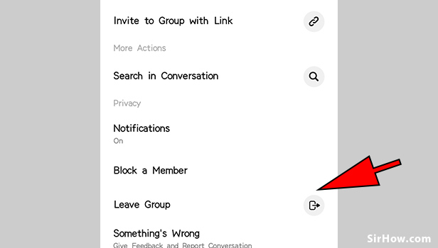 Leave group on messenger