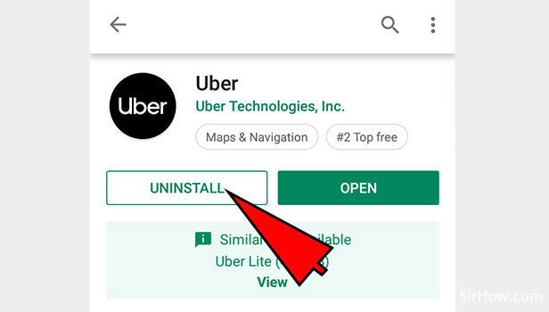 uninstall uber app