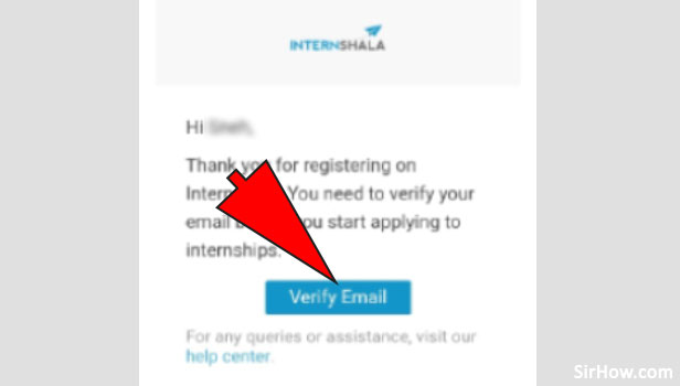 Register on internshala