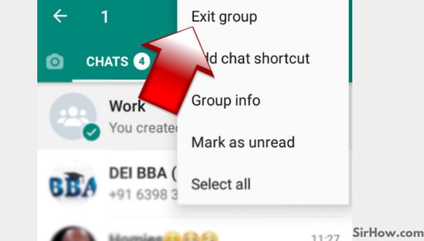 delete whatsapp group step 3
