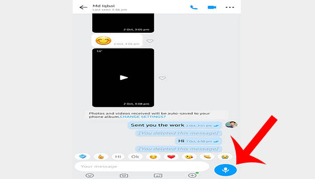 Record and Send Voice Message on imo Step 3