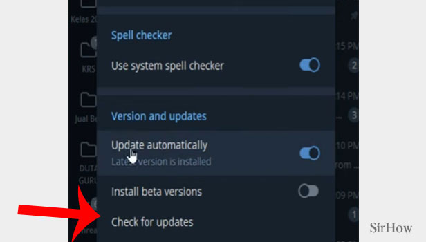 Update Telegram on Desktop/Laptop Step 5