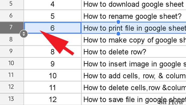 image titled Delete Row in Google Sheet step 3