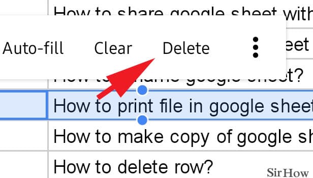 image titled Delete Row in Google Sheet step 4