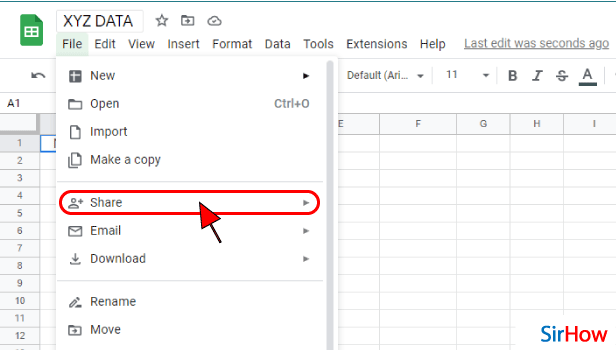How to Share Google Sheets with others to Edit step 3