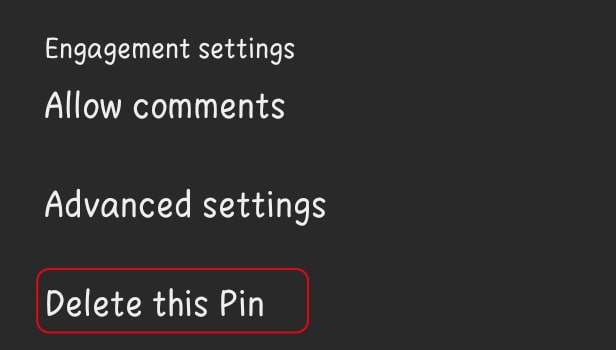 Image titled delete pin on pinterest step 5