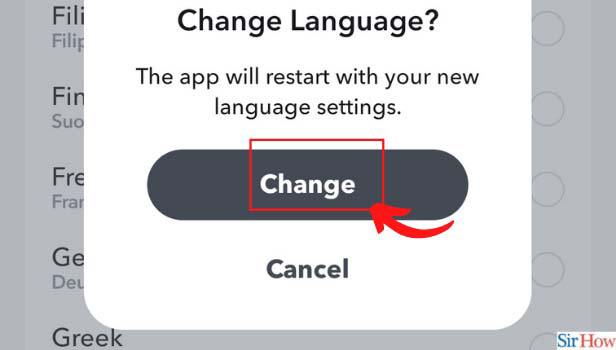 Image Titled change language on snapchat step 6