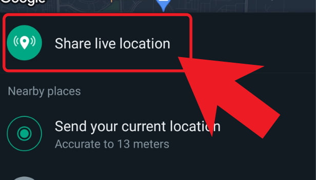 Image title share live location on whatsapp step 6