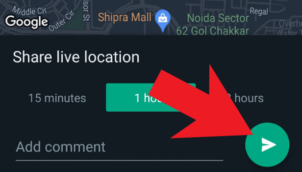 Image title share live location on whatsapp step 8