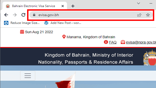 image title Check Visa Status in Bahrain step 1