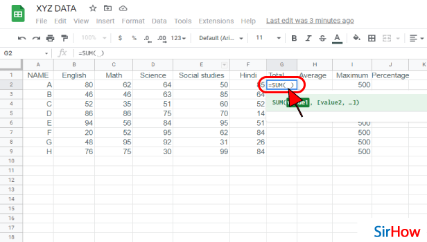 image  titled Add Sum in Google Sheets    step-6