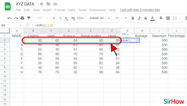 image  titled Add Sum in Google Sheets    step-7