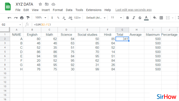 image  titled Add Sum in Google Sheets    step-8