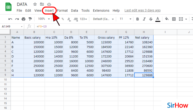 image titled Insert Column Chart in Google Sheets step 3