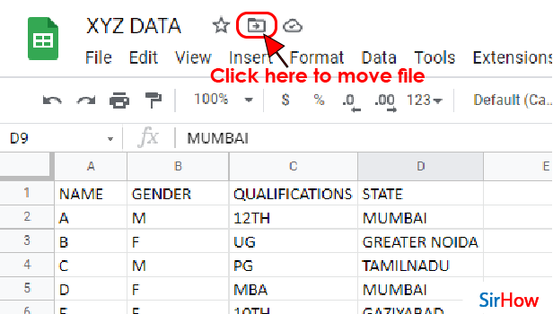 Image title move file in google sheets step 2