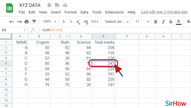 Image Title view comment in google sheet step 2 