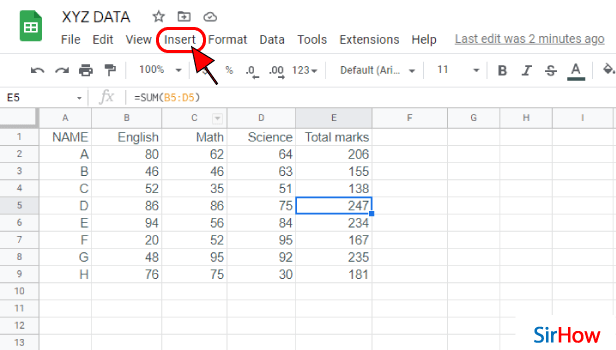 Image Title view comment in google sheet step 3