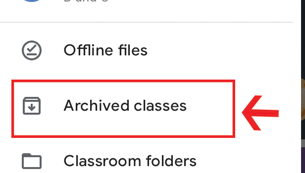 image title Access Archived Classes on Google Classroom step 3