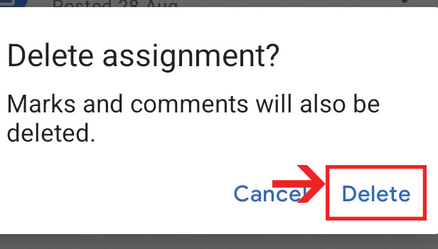 image title Delete an Assignment in Google Classroom step 5