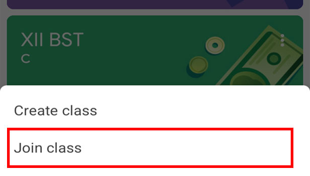 image title Join Google Classroom step 3