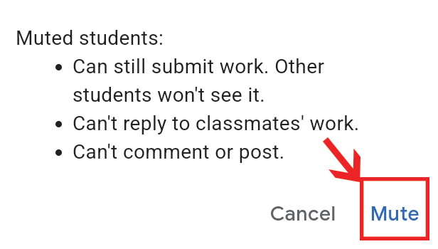 image title Mute All Students in Google Classroom step 6