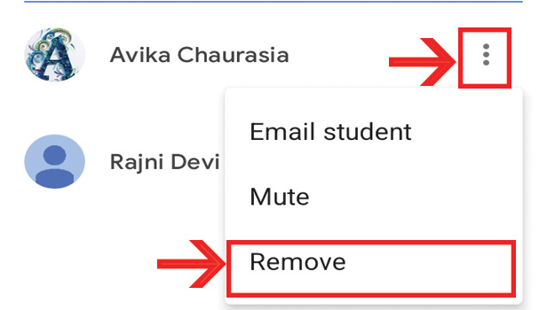 image title Remove Students from Google Classroom step 4