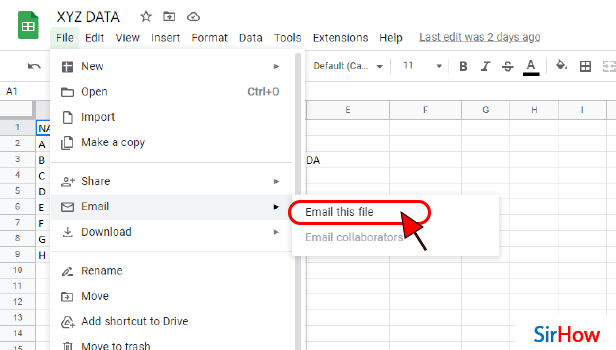 Image Title Email google sheets step 4