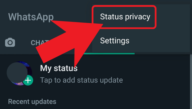 Image Title how to hide whatsapp status step 4