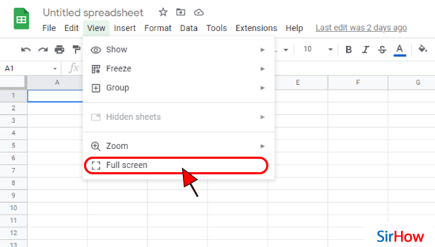 image titled view google sheets file in full screen mode step 3