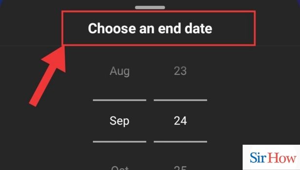 Setting up the desired date for Countdown for Instagram stories.