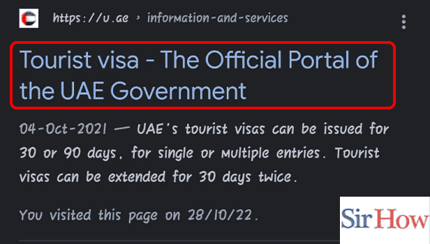 uae tourist visa validity check online