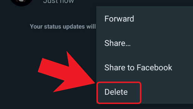 Image Title set edit delete updates whatsapp status step 2-2